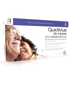 Quidel QuickVue at-Home OTC COVID-19 Test Kit, Self-Collected Nasal Swab Sample, 10 Minute Rapid Results - Single Kit (Includes 2 Tests, Intended for a Single User)