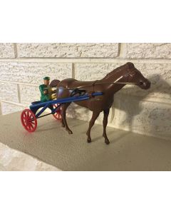 Antique Wolverine Sulky Racer No.23 "Horse Actually Pulls Sulky" nr Mint Wind Up Toy DL    