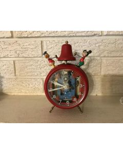 Vintage 1950's Mickey Mouse & Donald Duck Disney Busy Boy Alarm Clock Germany DL