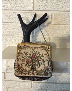 Beautiful Antique German Hand Bag Clutch. Imported by HUDSON's DETROIT. 6x6 Embroidered    