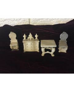 eBay Auction Lot Of 4 Antique Ceramic Victorian Dollhouse Furniture DL
