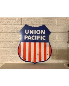 Antiqued Union Pacific Heavy steel Sign New UP Herald Railroad Sign DL