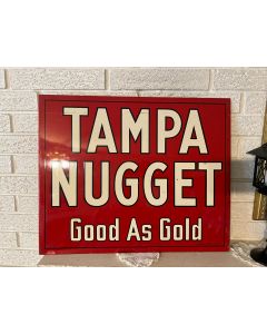 Excellent Antique Tampa Nugget Cigars Dbl. Sided Steel Flange Sign C1953 DL