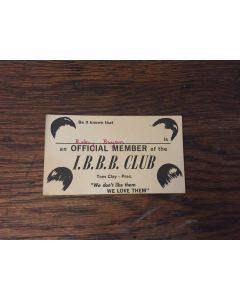 Classic BEATLES collectible IBBB Club Membership Card Detroit MI C1964 CKLW Clay
