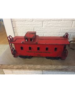 1930's Buddy-L Pressed Steel Caboose for Outdoor Toy Train Set. Good original condition. 19 inches long. Buddy-L #3017