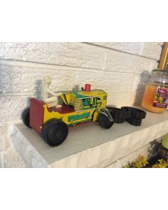 MARX #5 SPARKLING CLIMBING TRACTOR w DRIVER TIN WIND-UP TOY With BOX DL