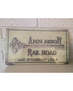 1895  Ann Arbor Railroad & Steamship Lines Logo Aluminum Sign New DL