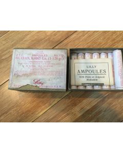 Vintage antique Ouabain Ampoules Strophanthin Eli Lilly 7-2cc Amps and Outer Carton