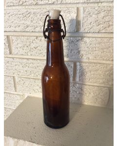 Vintage  Beer Bottle Brown  Glass w/ ceramic Swing Top Cap. "W" embossed on Bottom