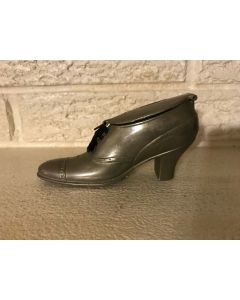 ***Sorry sold***Original Antique Lady's Shoe Silvered Lead Germany C1920 Still Bank