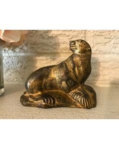 ***Sorry Sold ***Arcade Cast Iron "Seal on Rock " Antique Still Bank
