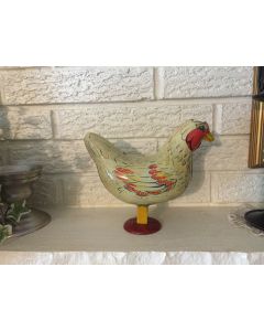 ***Sorry Sold*** Vintage Wyandotte Tin Litho Egg Laying Hen Chicken Pushdown Works