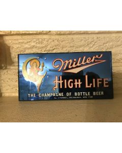 ***Sorry Sold*** Antique VIntage 1930's Miller High Life Easel Back Glass Sign