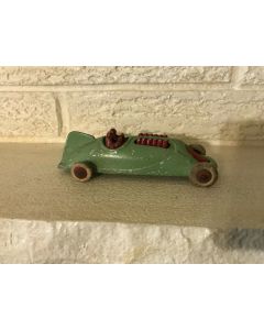 Sorry Sold***Scarce ANTIQUE Sharron BOAT TAIL RACER TOY RACE CAR w RUBBER WHEELS & 2 DRIVERS