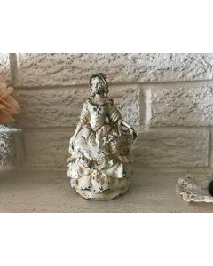 ***Sorry Sold***Antique Girl With BAsket of Flowers metal Bank VAnio Italy