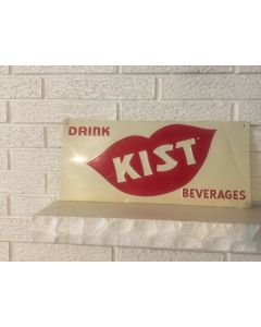 ***Sorry Sold*** Rare C1950 Vintage Embossed Drink Kist beverages Tin Pop soda red lips sign Ohio
