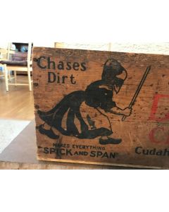 ***Sorry Sold*** Antique Vintage C1931 Old Dutch Cleanser Wood Crate woman "Chase Dirt"