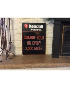 ***Sorry Sold***Original Kendall Motor Oil embossed Aluminum Sign Gas Station "Change Oil "