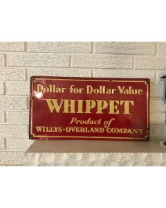 ***Sorry Sold***Scarce Vintage 1926 Whippet by Willys-Overland Advertising embossed Tin Sign DL
