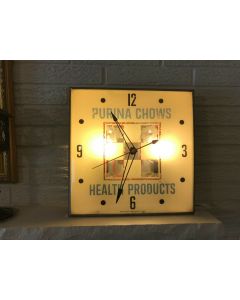 ***SORRY SOLD***RARE Original PURINA CHOWS Health Products FEED SQUARE PAM CLOCK