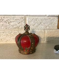 ***Sorry sold*** Rare Antique Crown Coronation Still Bank Made in Japan Jeweled Metal
