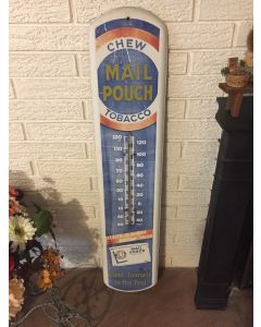 ***SORRY SOLD* Vintage Mail Pouch Thermometer Tobacco Sign Weathered Working Condition 39"
