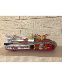 ***Sorry Sold***  Very Rare 60's Tin Litho battery operated Bump N Go Spacecraft Space Car Vehicle