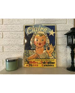 ***SORRY SOLD*** Antique Claire Embossed Pastry Sublime Advertising Sign of Du Mans, Calais