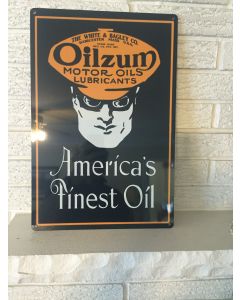 Oilzum New Sign "America's Finest Oil" White & Bagley Worcester Massachussetts DL