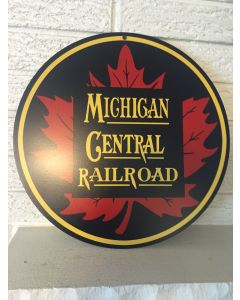 Michigan Central Railroad Maple Leaf Logo Heavy Steel Sign  14" Round New DL