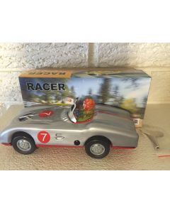 Silver Racer Number 7 Classic Tin Car classic wind up tin toy race car New  DL