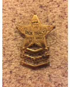 Vintage 1930s Dick Tracy Secret Service Patrol Sergeant Badge/Pinback Radio Pemium