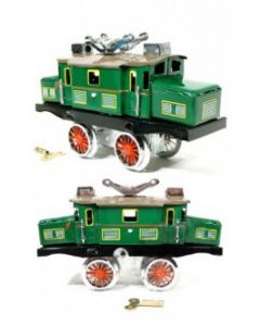 Wonderful little Tin Toy New in Box - Catenary Railroad Loco Switcher Wind up Clockwork Mechanism DL