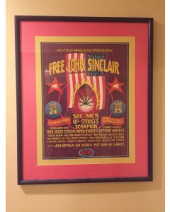 Original Vintage JOHN SINCLAIR FREEDOM RALLY 1970 Gary Grimshaw POSTER Grande Ballroom Detroit Michigan DL