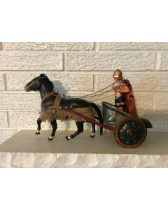 ***Sorry Sold***Rare 1922 Italian tin clockwork toy Roman chariot “Invictus” by Brevete DL
