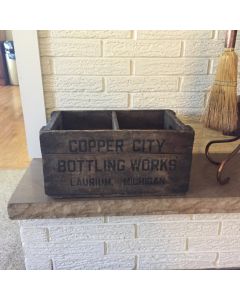 Beautiful Antique Copper City Bottling Works Laurium Michigan Crate Box 