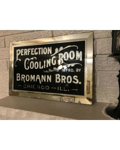 ***Sorry Sold***Vintage Bromann Bros "Perfection Cooling Room" (Chicago) Beveled Glass Sign 1910