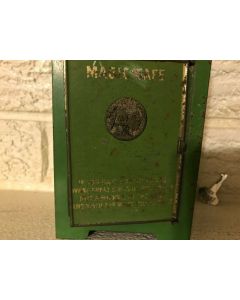 ***Sorry Sold***Rare Antique 1930 German Anfoe Germany Tin Toy "Magic Safe" Still Nickle Bank