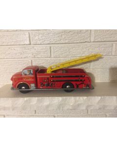 ***Sorry sold*** C1950 Vintage Marx-Tin Litho Fire Truck with Working Friction/Siren w Ladders