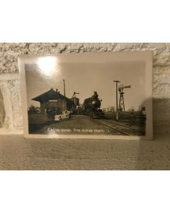***Sorry Sold***Kruxo C1915 Pine Island MN C&GW RR Train Station Depot Real Photo Postcard
