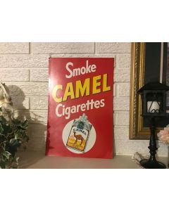 ***Sorry Sold*** Original Smoke Camel Cigarettes Sign Tin Litho NOS Vintage Tobacco C1950