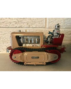 ***Sorry Sold***Vintage Nomura TN 1950's Tin Battery Piston Robot Tractor Original Working w box