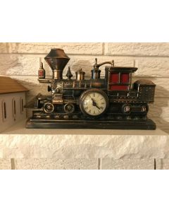 ***Sorry Sold***United Electric Heavy Brass lighted Train Locomotive clock, 8 1/2″x13″.Switched