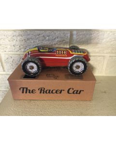 Tin Toy Red Race Car Number 12 Tin Litho Toy Clockwork Mechanism DL 